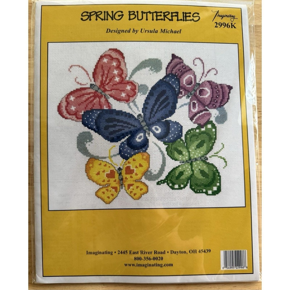 Imaginating Counted Cross Stitch Kit Spring‎ Butterflies Designer Ursula Michael
